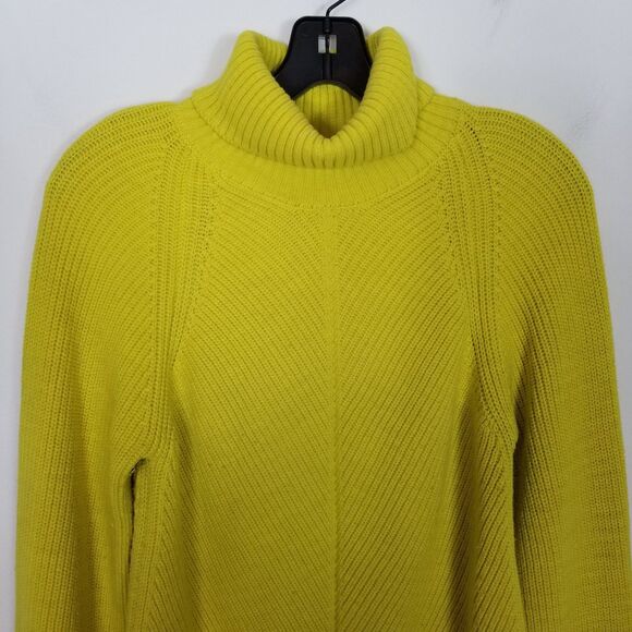 Anthropologie Maeve Cropped Turtleneck Sweater Sz S Yellow Boho Pullover - Picture 3 of 12